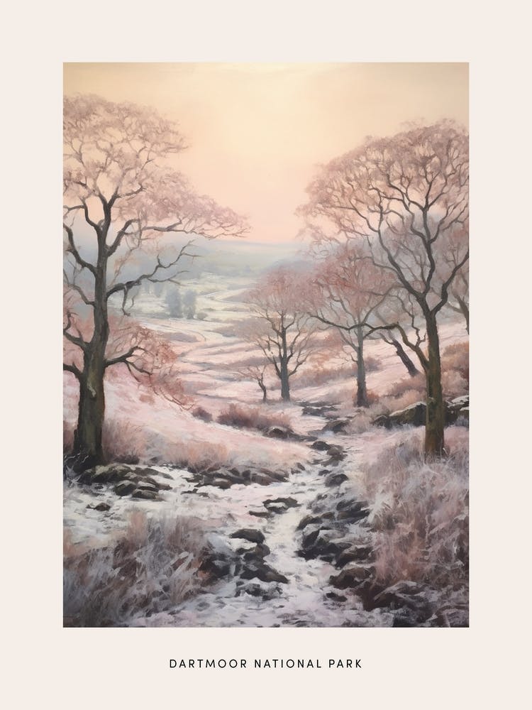 Dreamy Winter National Park Poster  Dartmoor National Park England 1