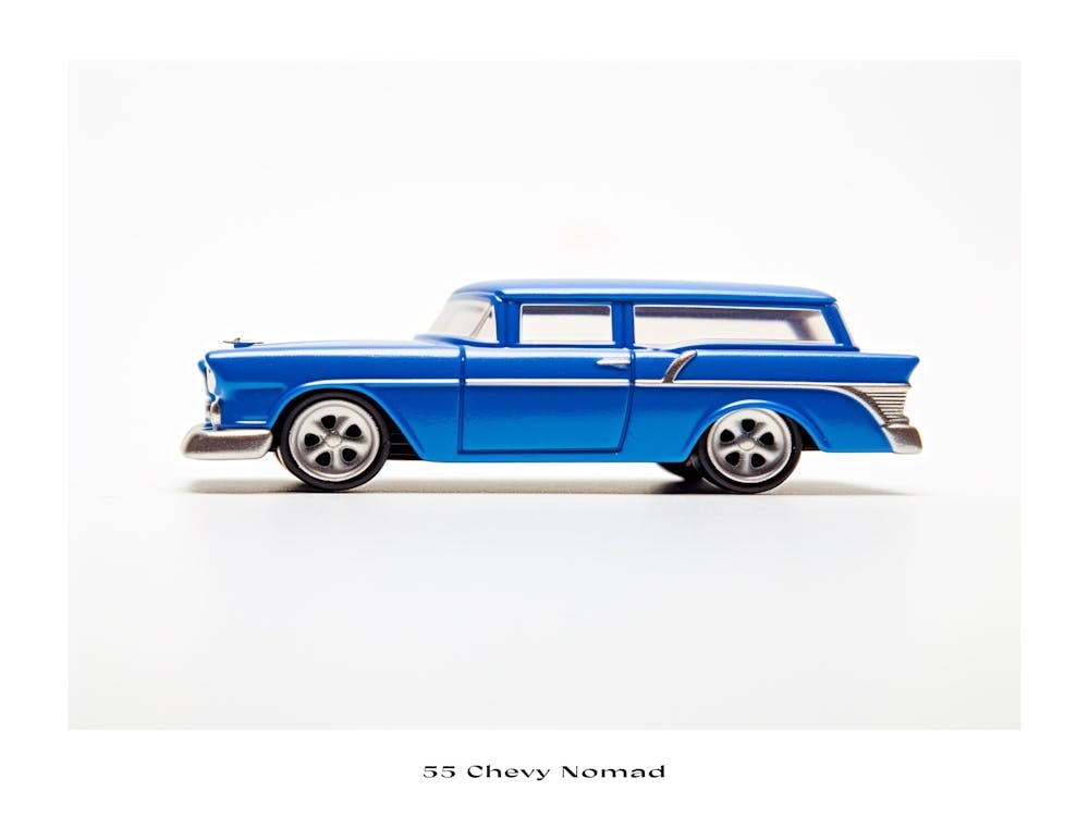 Toy Car 55 Chevy Nomad Blue Poster