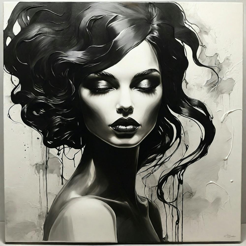 Woman In Black And White