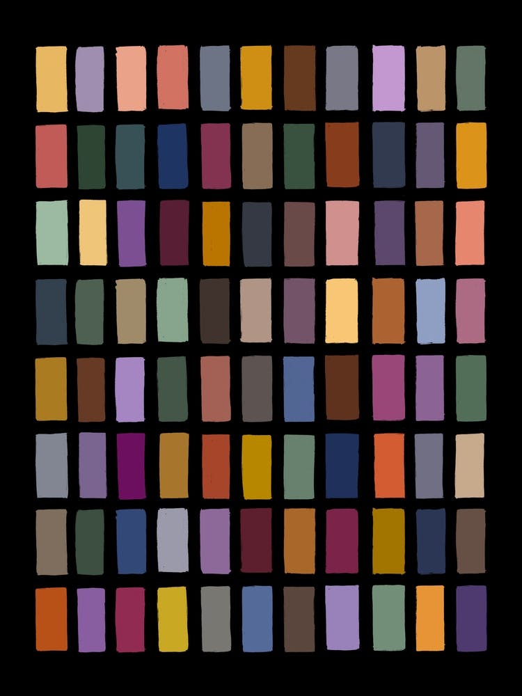 Multi Colour Sketchy Blocks Geometric