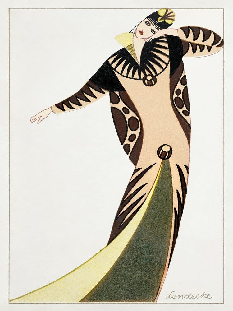 Woman In A Long Tubular Dress (1912), Otto Friedrich Carl Lendecke