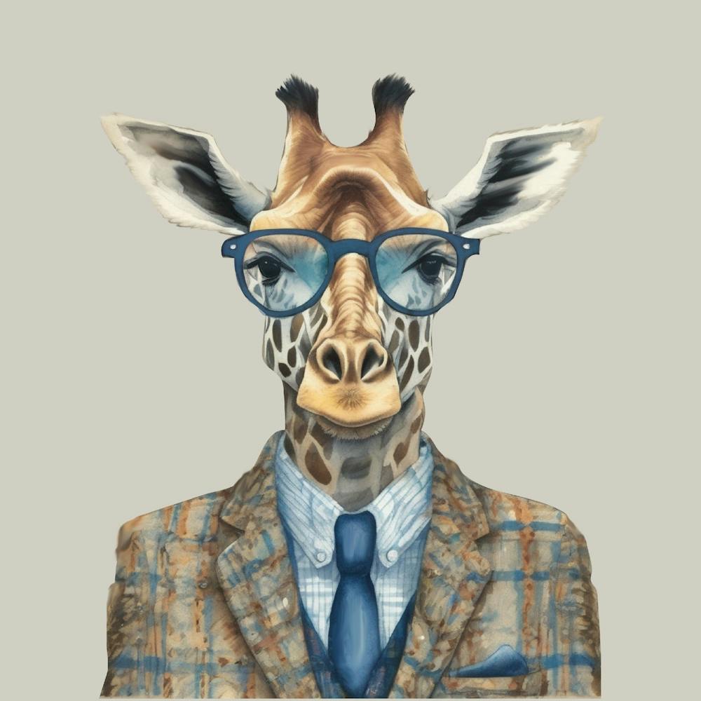 Watercolour Funky Giraffe