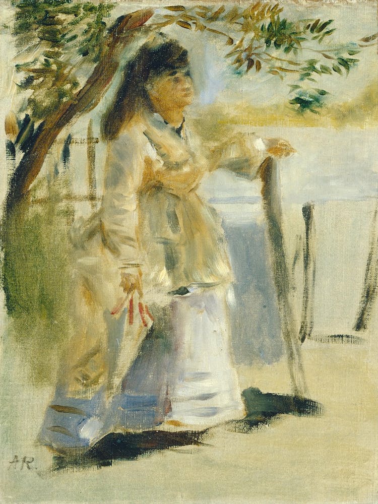 Woman By A Fence, Pierre Auguste Renoir