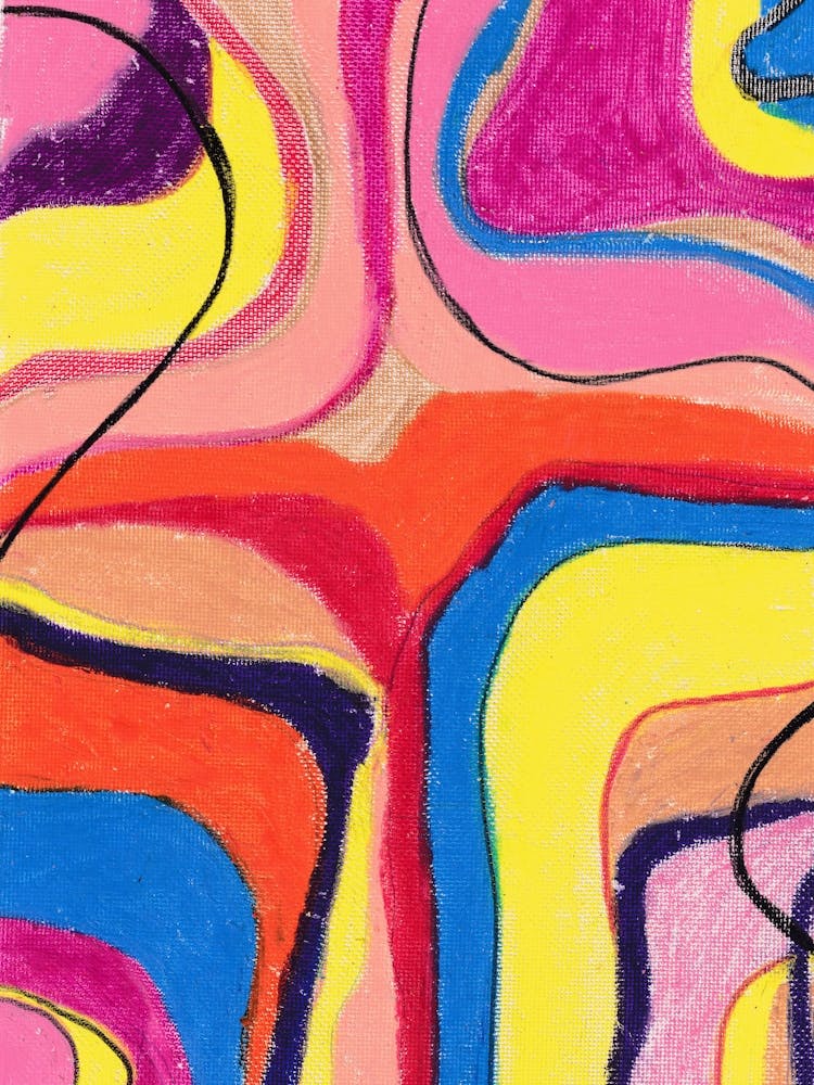 Abstract Painting, Colorful print Placement.