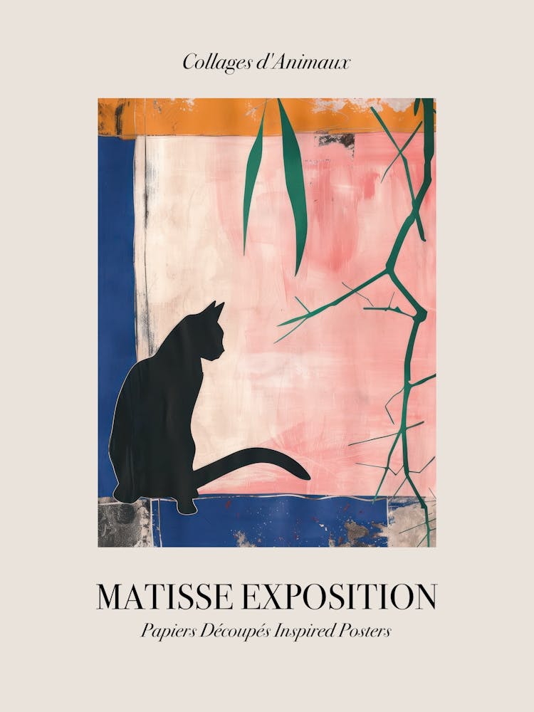 Cat 6 Matisse Inspired Exposition Animals Poster
