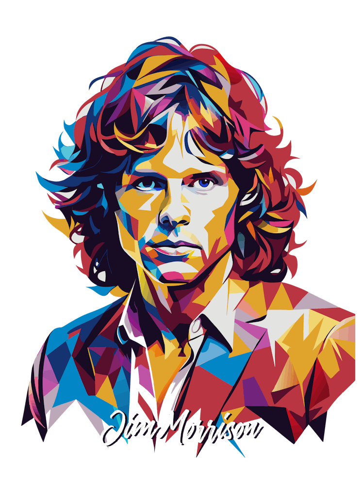 Jim Morrison 01 Portrait Music Icon Style WPAP Pop Art