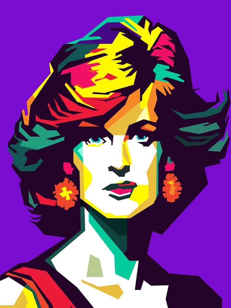 Retro Lady Diana English Princess Famous Loved Beauty Woman