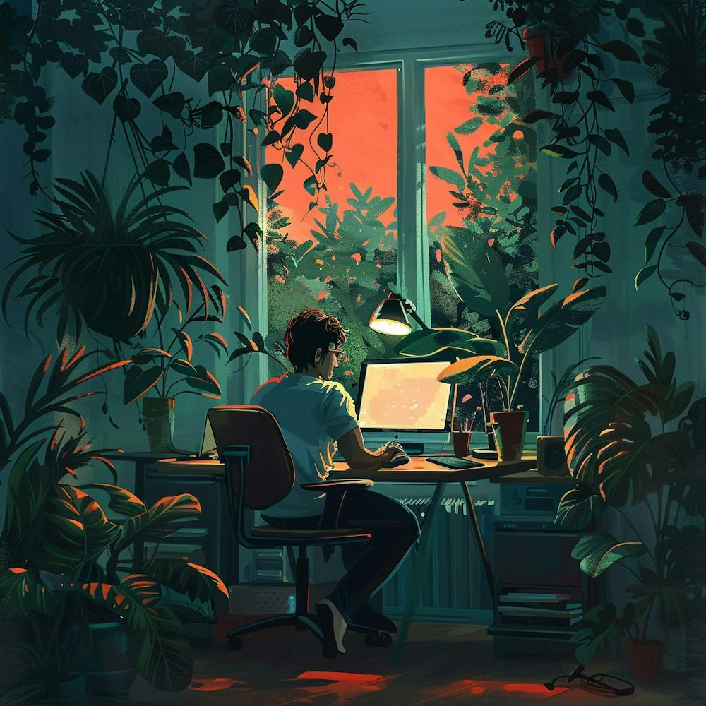 Man Working At His Desk 1