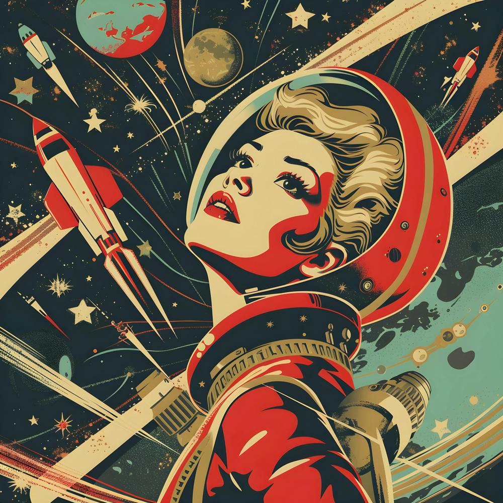 Soviet Themed Astronaut Woman