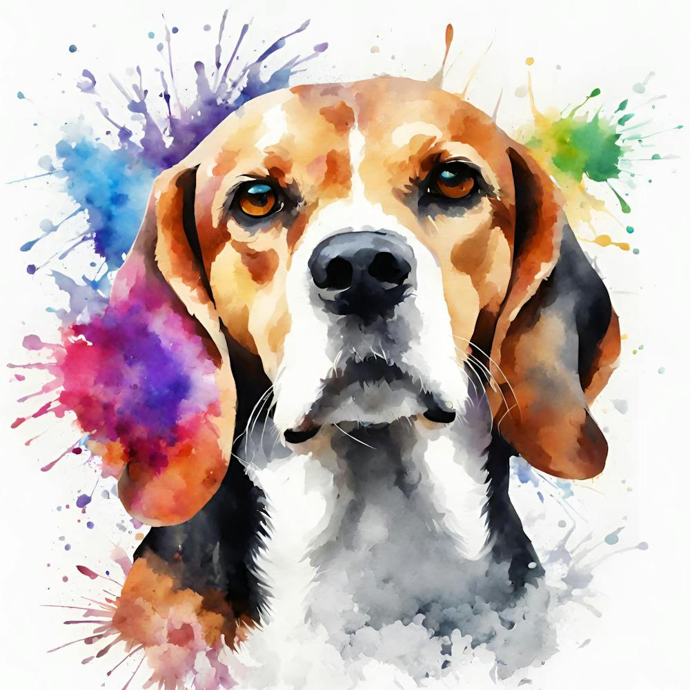 Beagle Aquarellmalerei, National Pet Day!