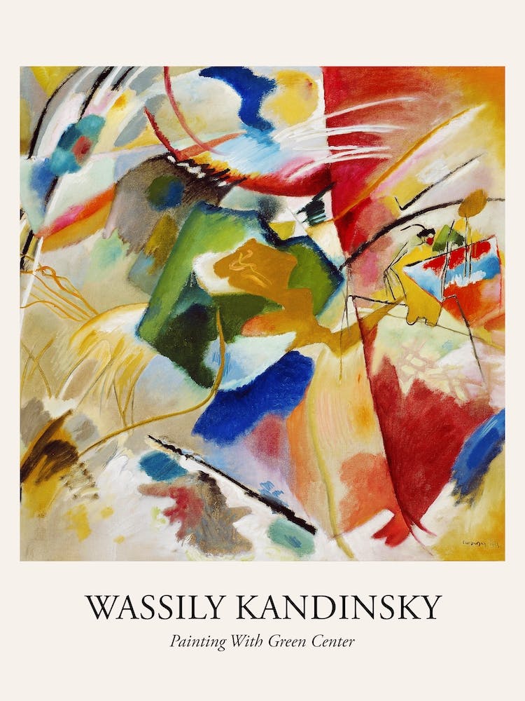 Painting With Green Center, Wassily Kandinsky Poster