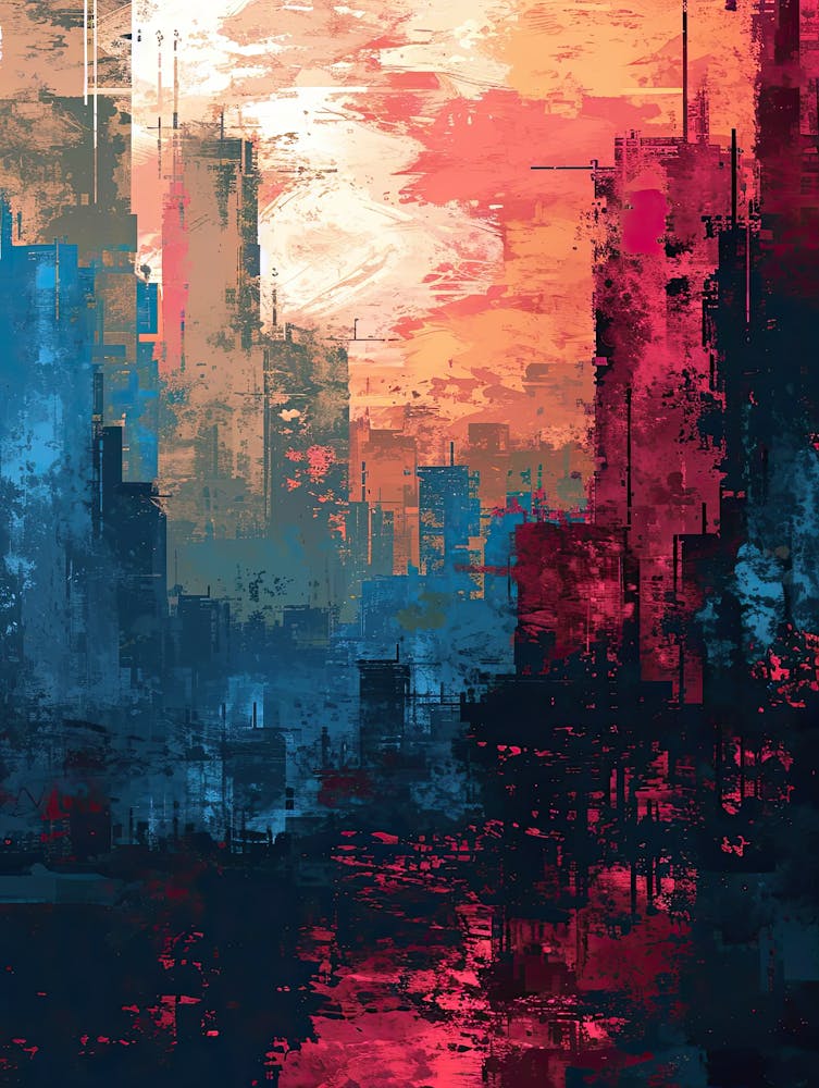 Abstract City | Pixel Minimalism Art Series 2