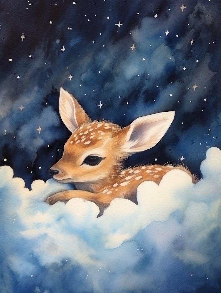 Baby Deer 1 Sleeping In The Clouds