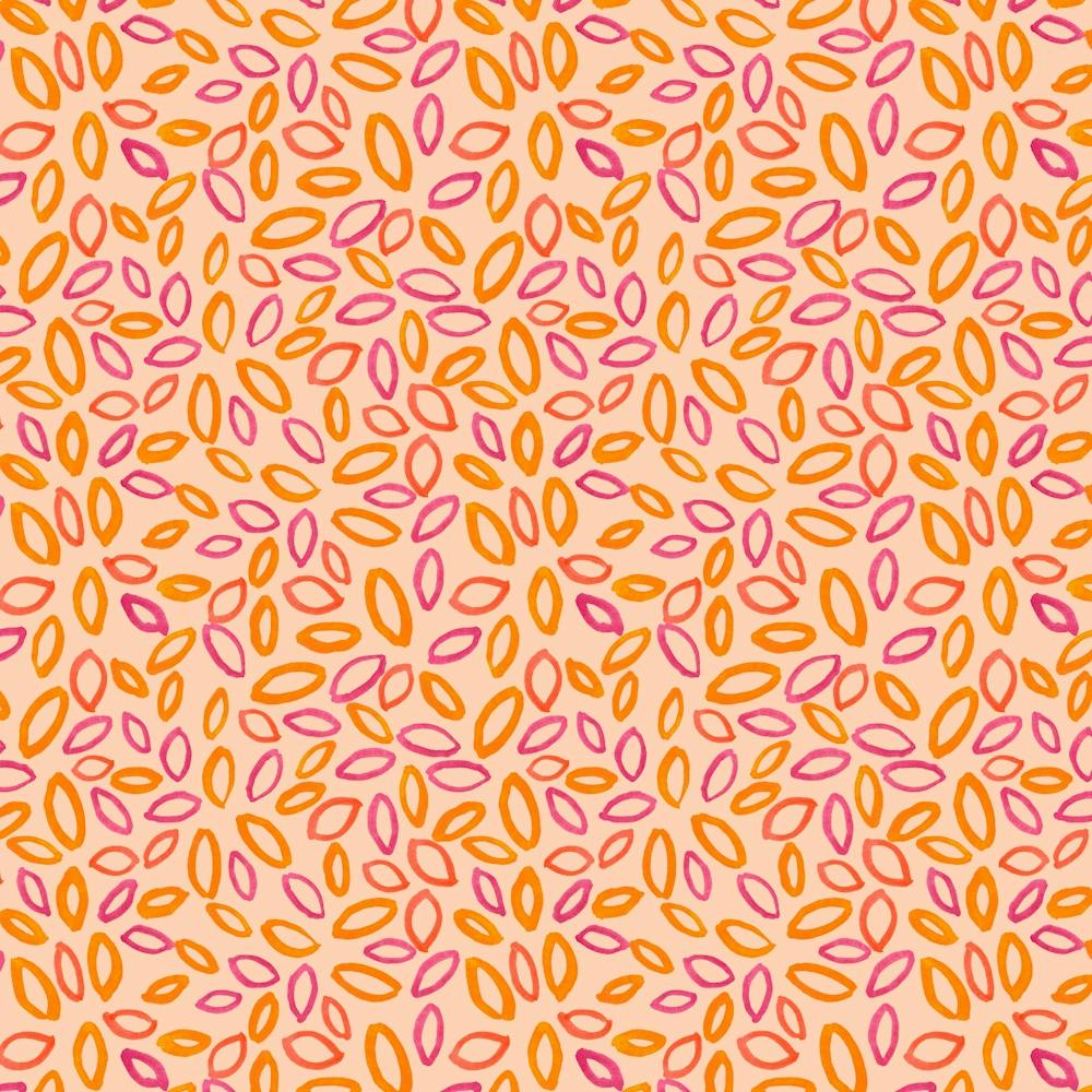Petals Oval Pink Orange On Peach 1