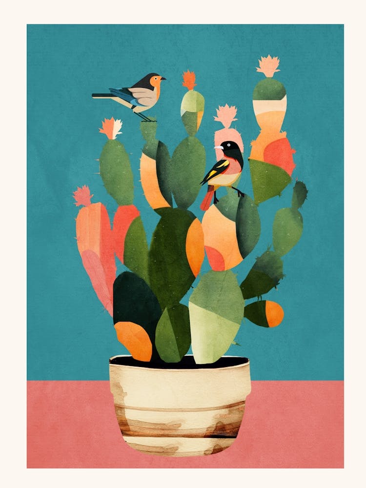 Cactus & Birds 1