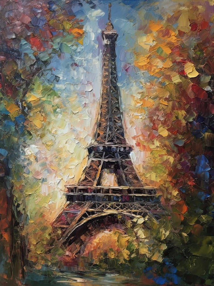 Eiffel Tower Paris France Monet Style 22