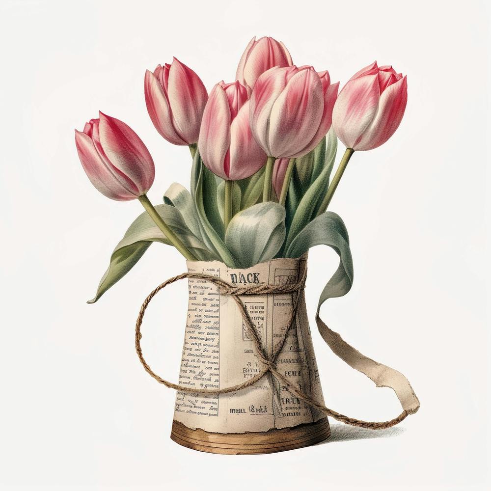 Tulips In A Vintage Vase