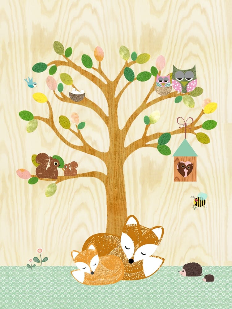 Kinderzimmerbaum und Fuchs