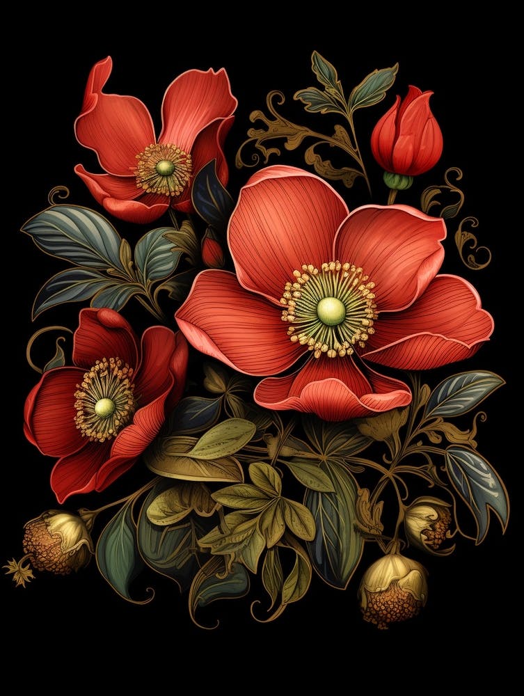 Lenzrose 2 William Morris Stil Winterfloristik