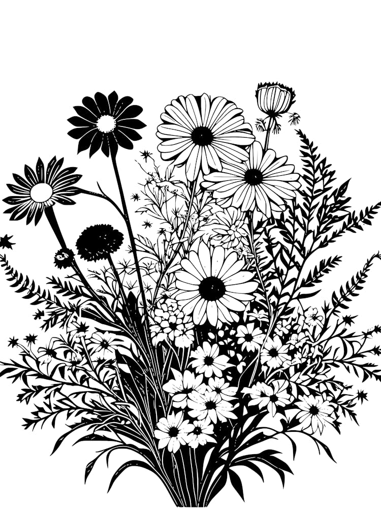 Black And White Flowers 1