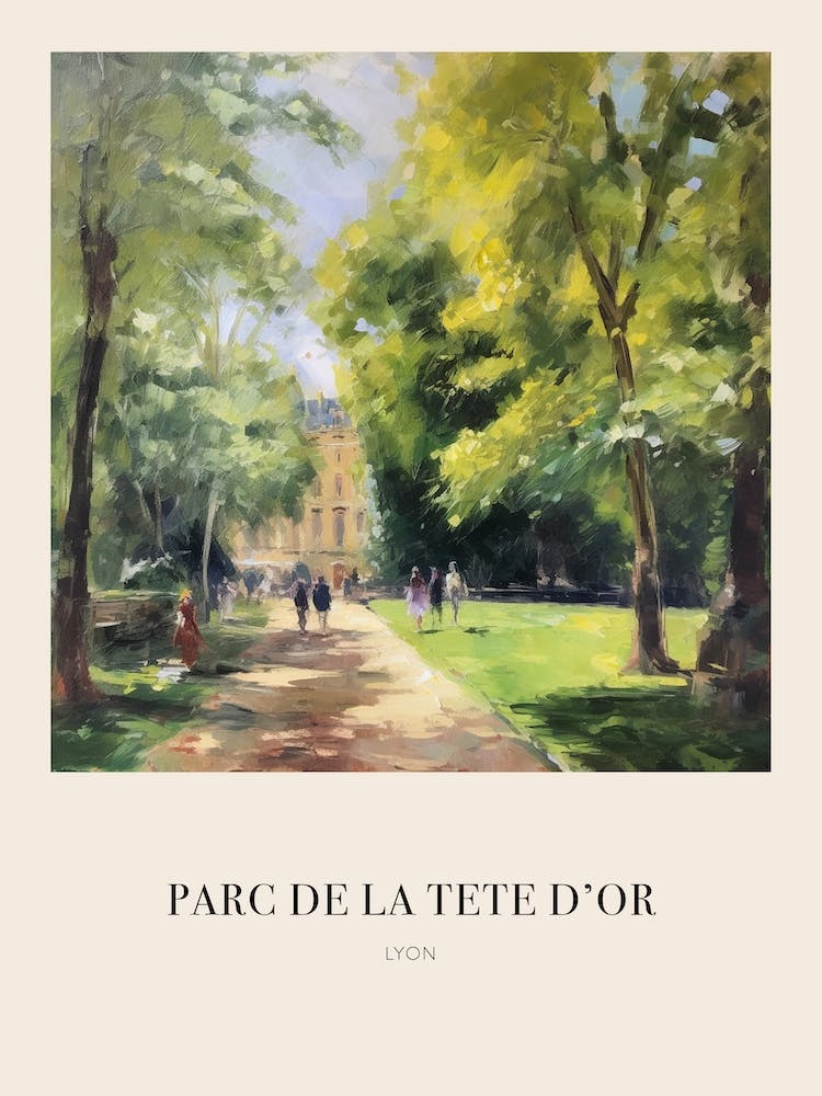Parc De La Tete D Or Lyon France 2 Vintage Cezanne Inspired Poster