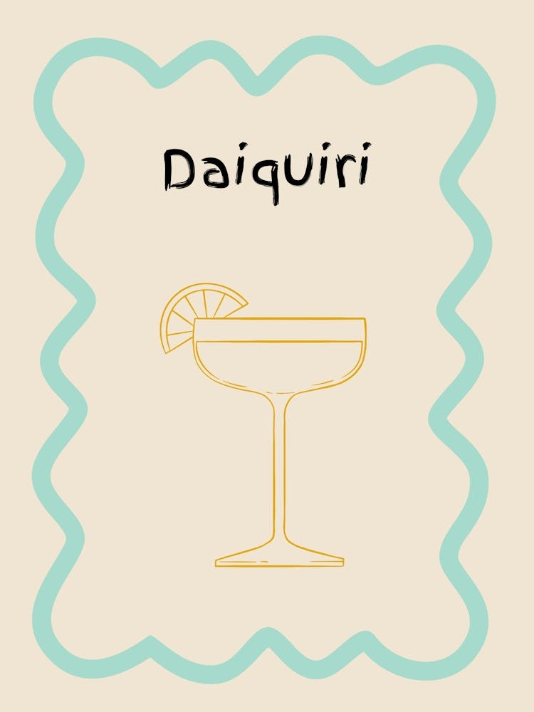 Daiquiri Doodle Poster Teal & Orange