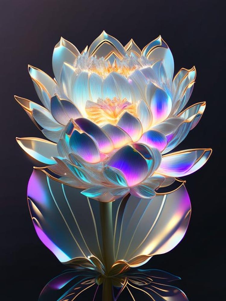 Lotusblumenstrauß Holografisch 4
