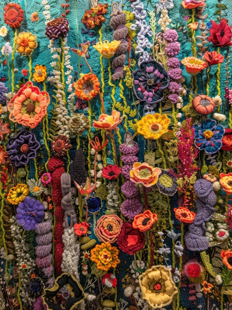 Wild Flowers Knitted In Crochet 3