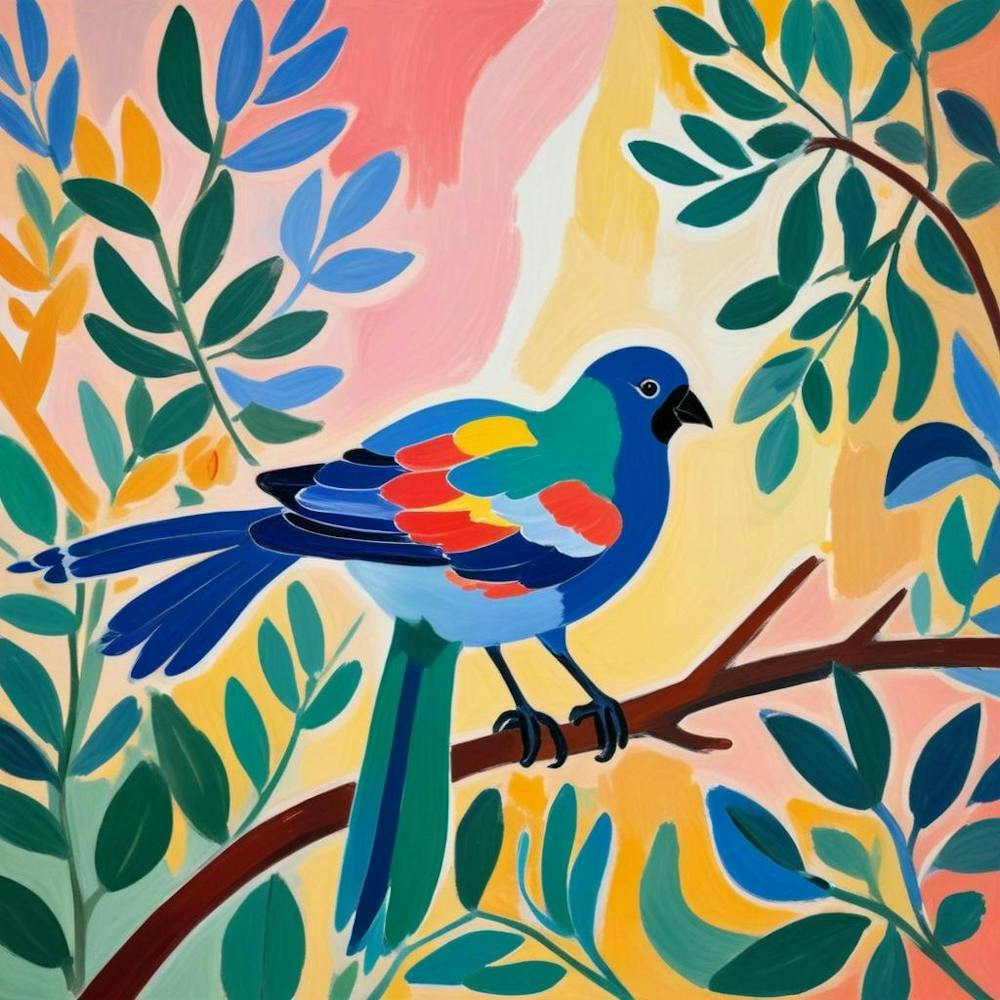 Bird On A Branch Style Henri Matisse