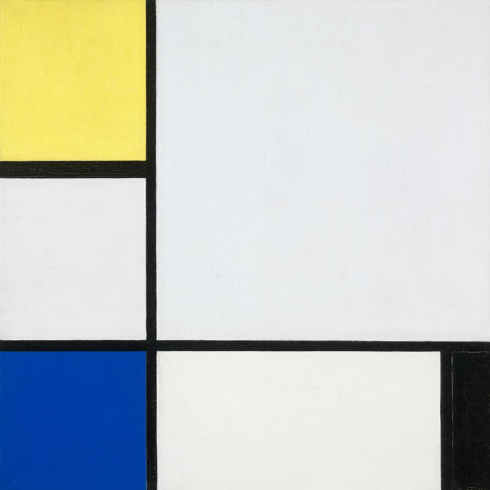 Composition With Yellow, Blue, Black And Light Blue,Piet Mondrian Square