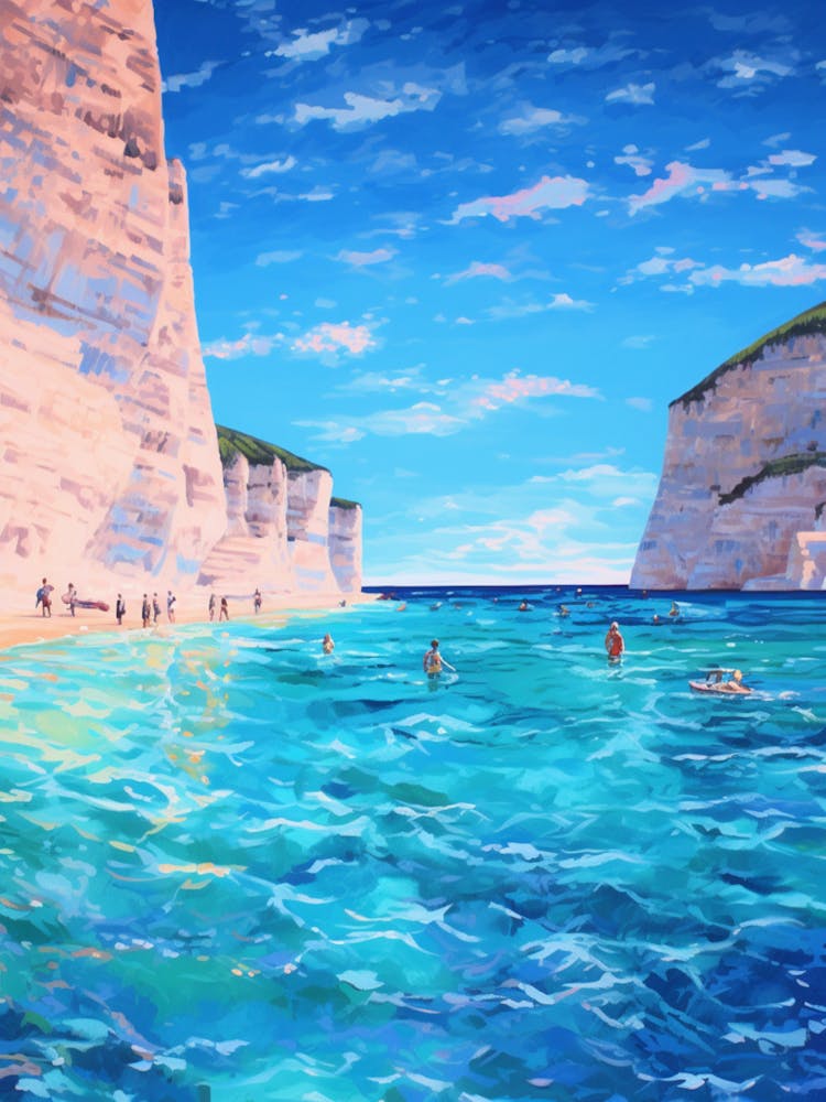 An Oil Painting Of Navagio Beach Shipwreck Beach 1