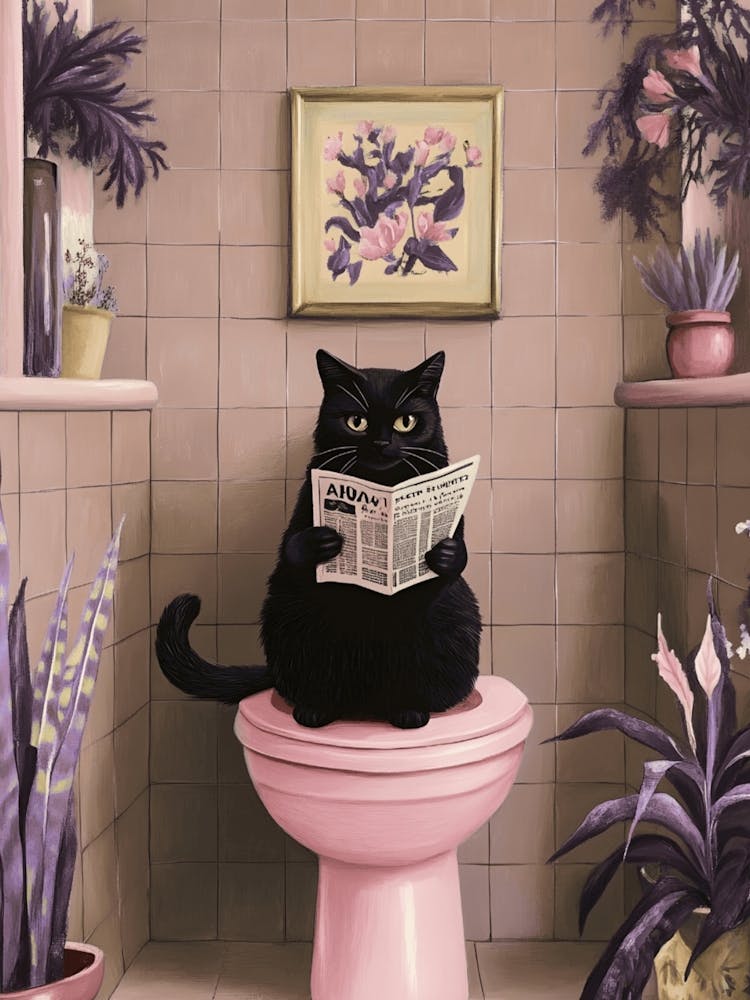 Cat On The Toilet 2