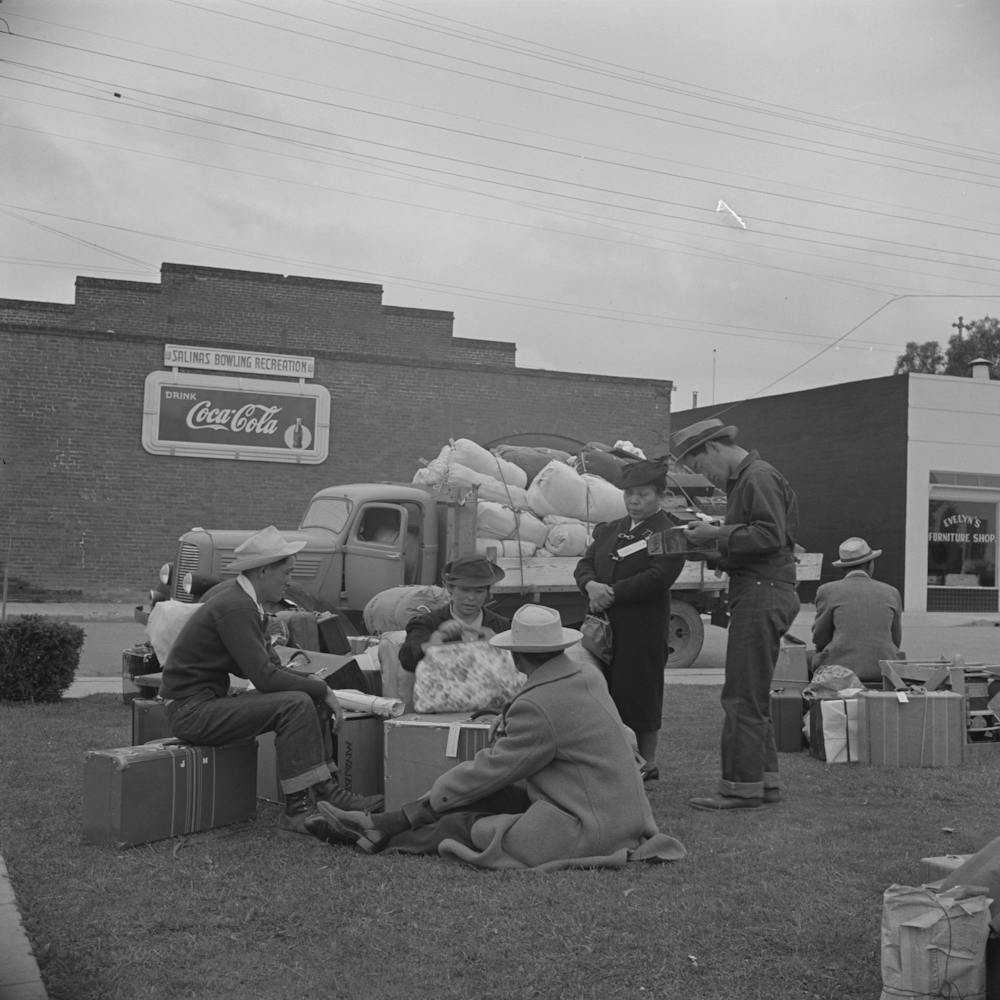 Untitled Photo, Possibly Related To Salinas, California, Japanese Americans Leaving For Reception Center By Russell