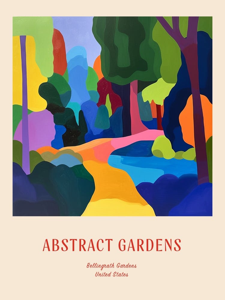 Colourful Gardens Bellingrath Gardens Usa 2 Red Poster