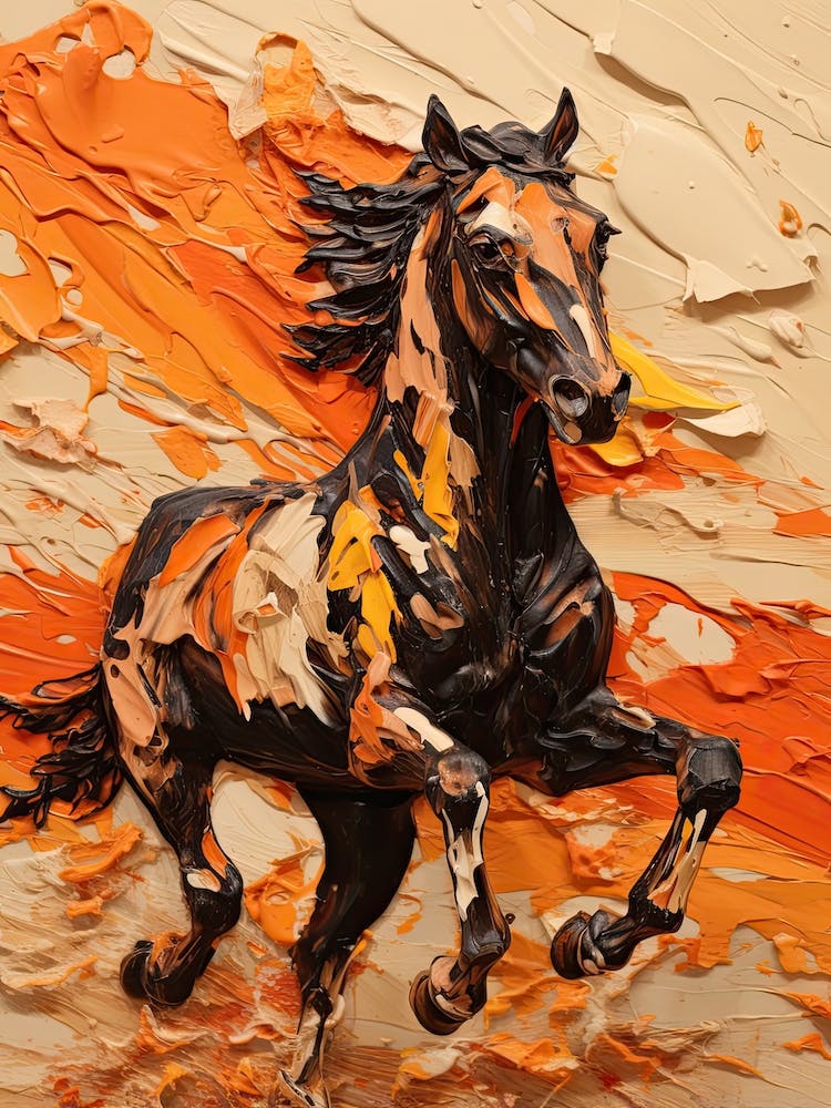A Horse Painting In The Style Of Impasto 4