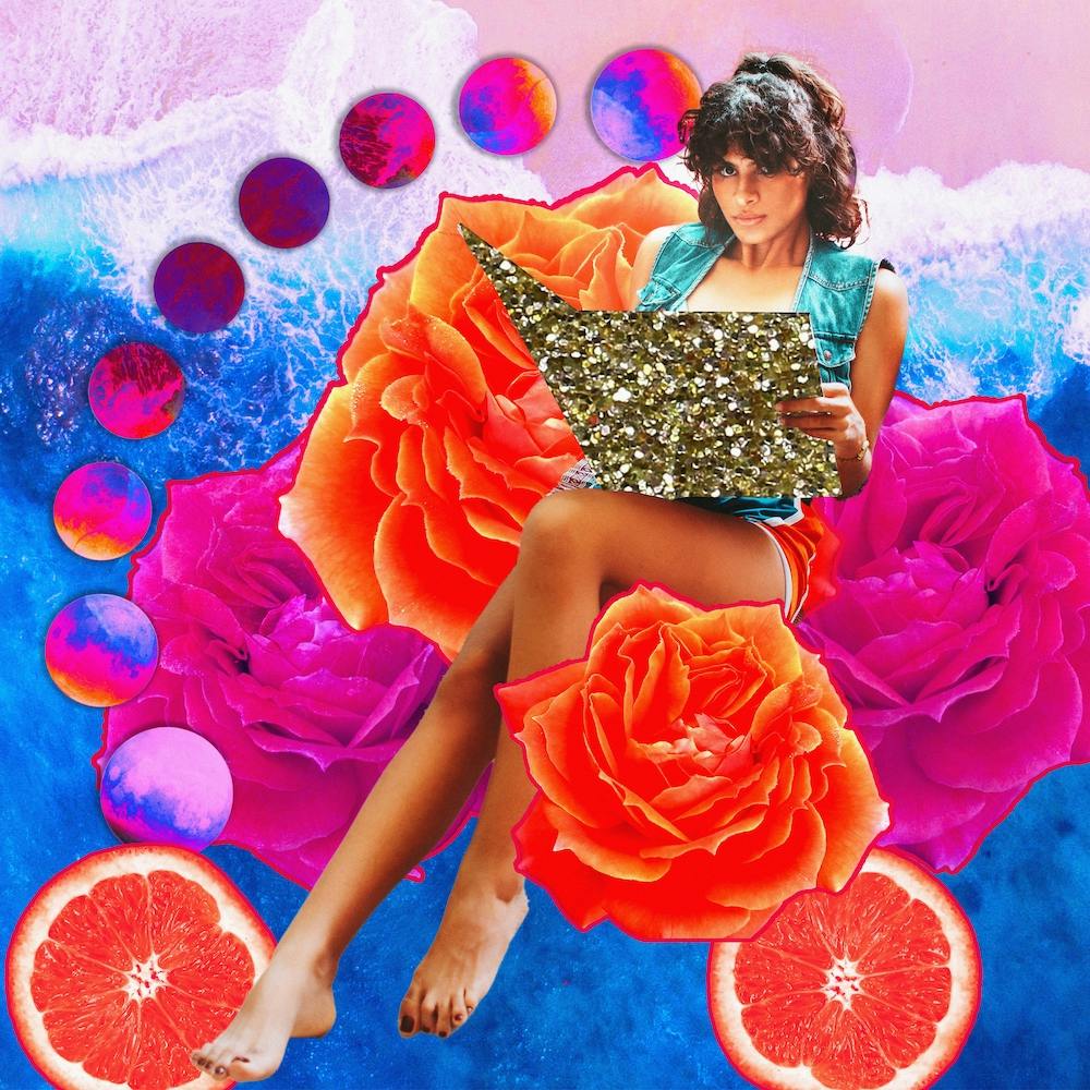 Purple Moon Bathing Babe Square