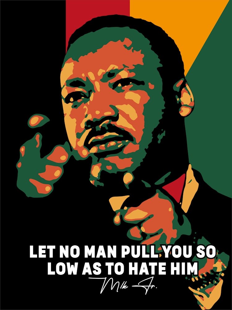 MLK Quotes Activist in Pop Art Colorful Art