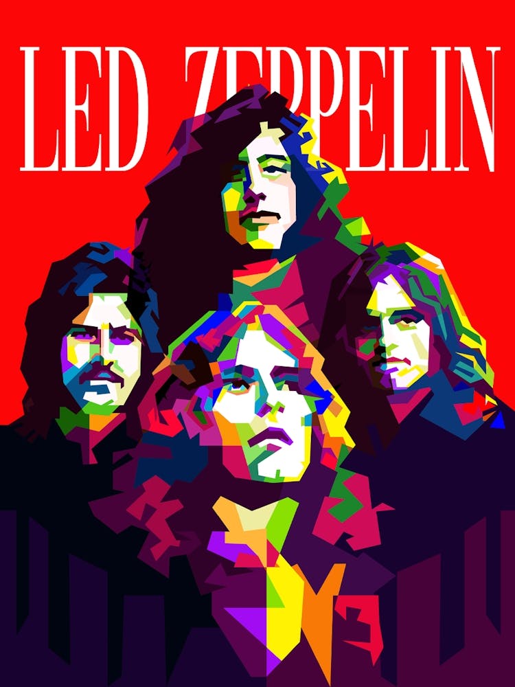 Led Zeppelin British Classic Rock And Blues Music Pop Art WPAP