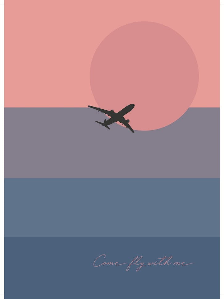 A4 Pink Sunset Come Fly With Me