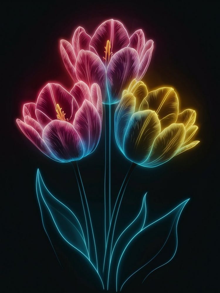 Neon Tulips