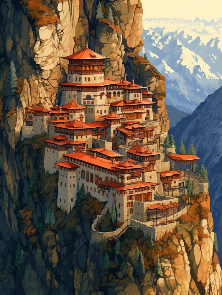 Sumela Monastery Pixel Art 2