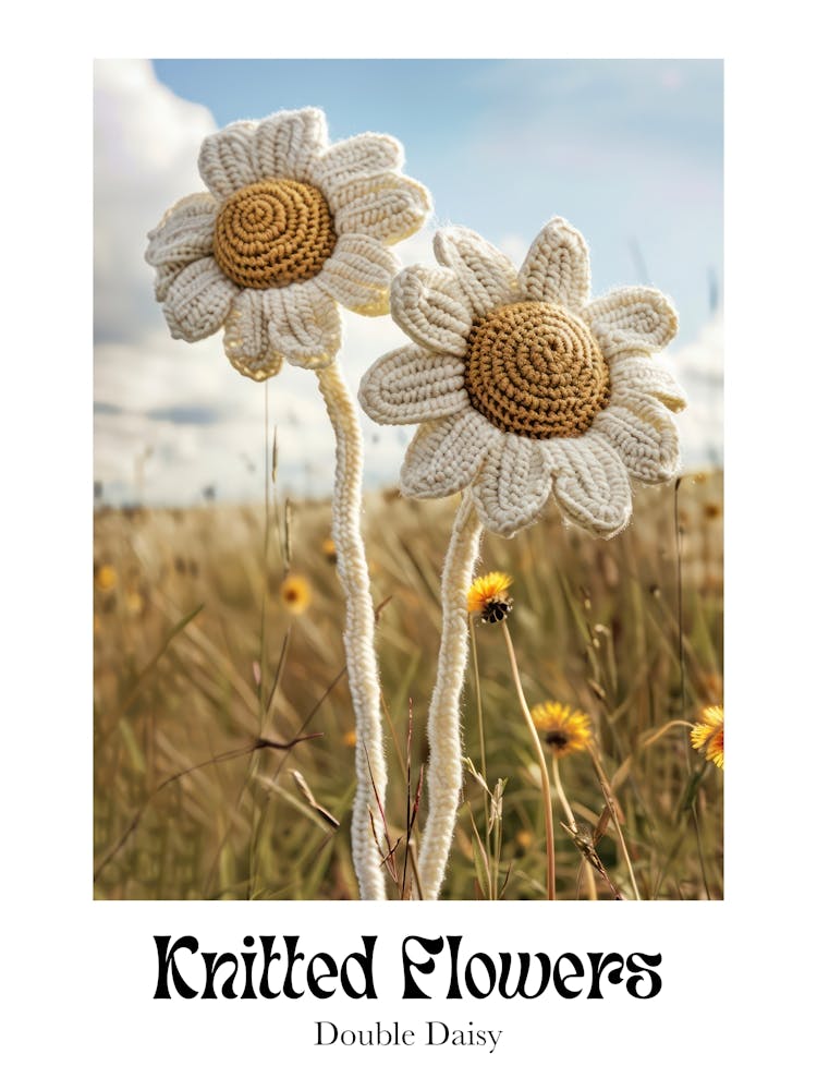 Knitted Flowers Double Daisy 4