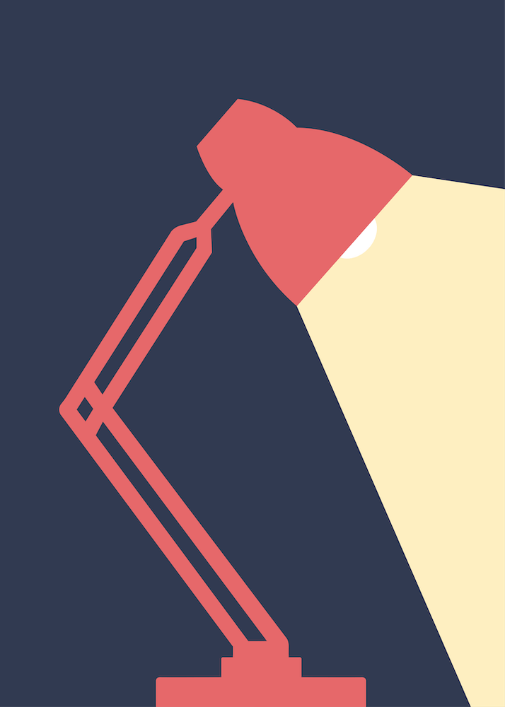 Lamp In Dark Red and Yellow
