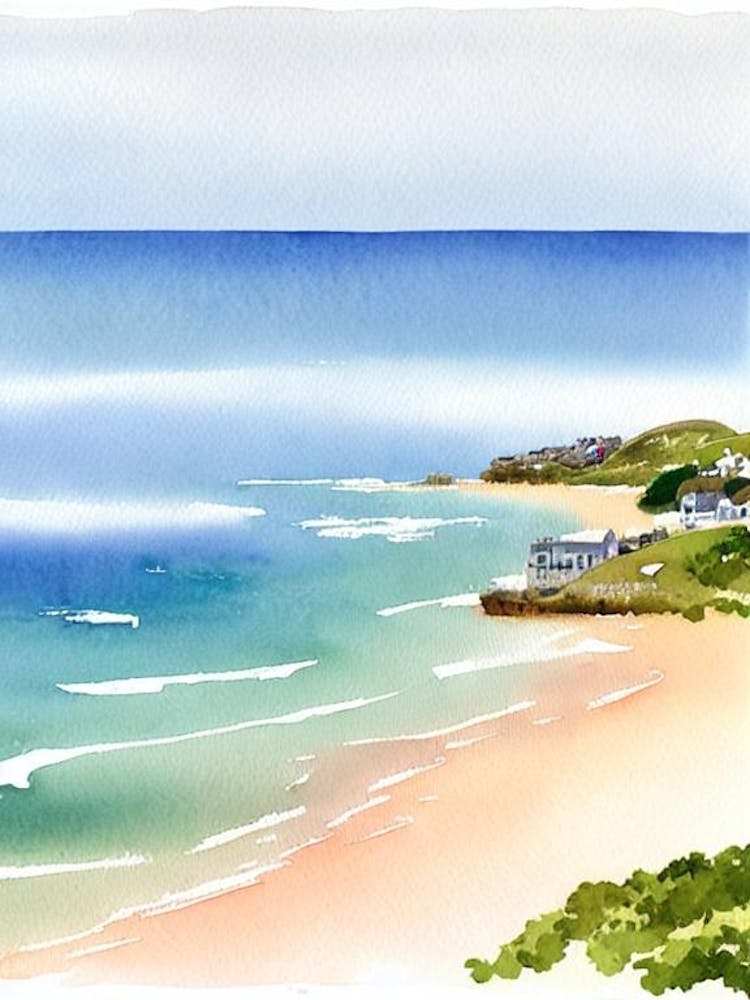 St Ives Bay, Cornwall Watercolour