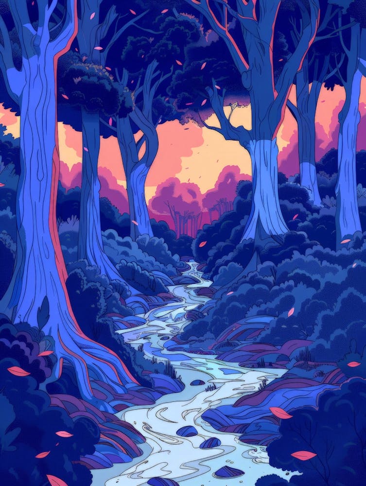 Forest At Sunset