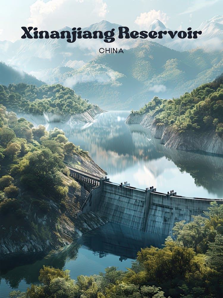 Xinanjiang Reservoir China Digital Travel Art