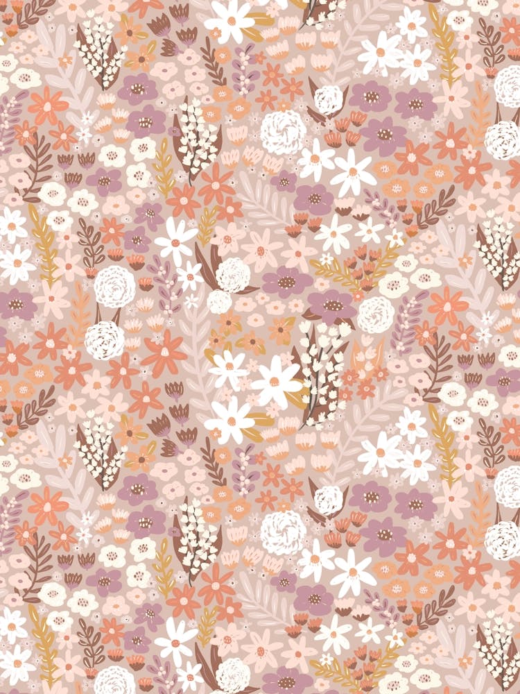 Summer Afternoon Wild Flower Meadow Hand Drawn Floral