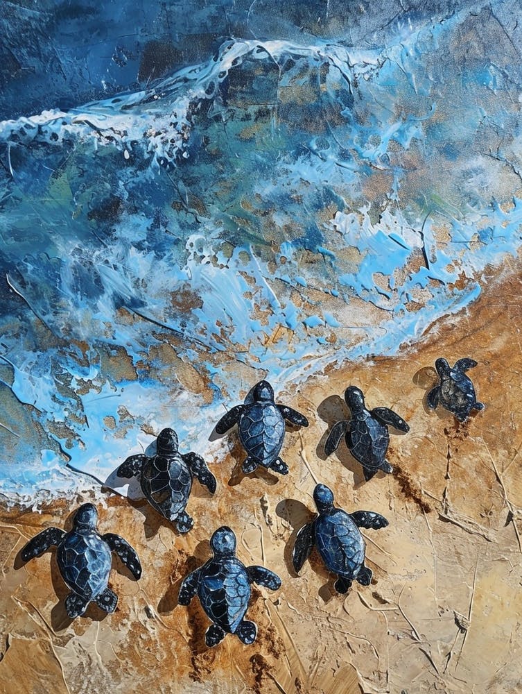 Baby Turtles Making Their Way To The Ocean 3