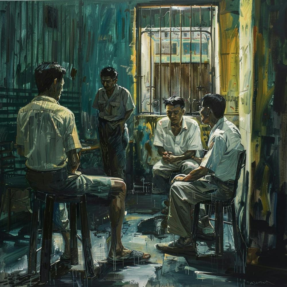 Asian Men In A Room