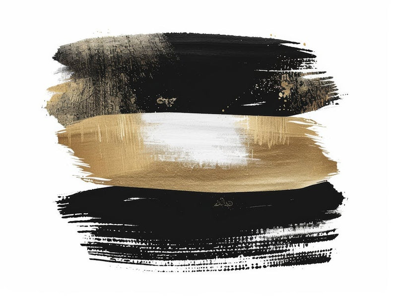 Gold And Black Abstract Painting 90